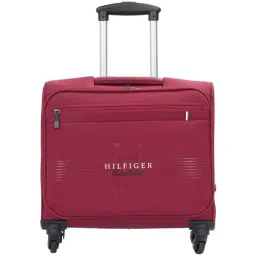 TOMMY HILFIGER Formington Maroon 4 Wheels Small Soft Cabin Trolley Bag 44 cm-picture-23