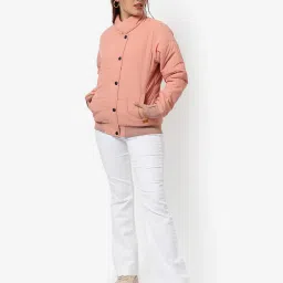 Campus Sutra Pink Regular Fit Bomber Jacket image 3
