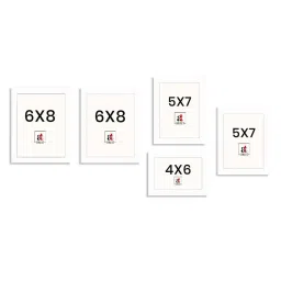 Art Street White Synthetic Nucleolus Wall Photo Frame - Set of 5 image 3