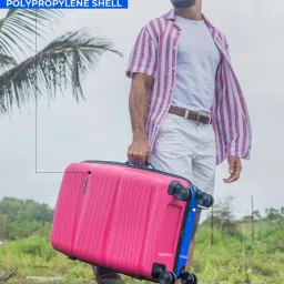 Nasher Miles Nicobar Hard-Sided Polypropylene Set of 2 Pink and Sky Blue Trolley Bags (65 & 75 cm) image 3