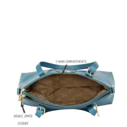 Baggit Pacific Teal Solid Medium Handbag image 3