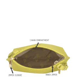 Baggit Lime Green Textured Small Sling Handbag image 3