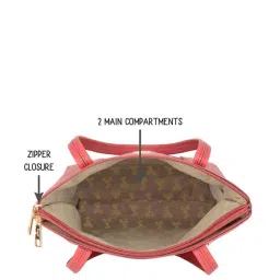 Baggit Red Solid Medium Totes Handbag image 3