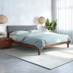 durian Pure Garren Solid Wood King Size Bed in Brown Finish image 2