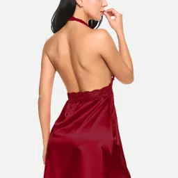 fims FIMS: Fashion is my Style Blue & Maroon Lace Work Babydoll With Thong image 3