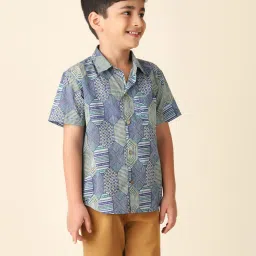 Fabindia Kids Multicolor Printed Shirt image 3