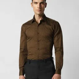 Van Heusen Brown Cotton Regular Fit Printed Shirt-picture-30