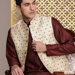 House of Pataudi Regular Jashn Kurta with Trouser & Nehru jacket-picture-42
