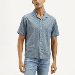 Levi's Blue Cotton Relaxed Fit Printed Shirt-picture-44