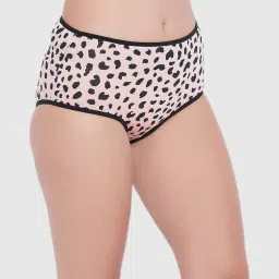Clovia Peach Animal Print Panty image 4