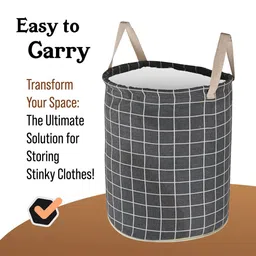 Kuber Industries Checked 3 Pieces Foldable Laundry Bag image 2