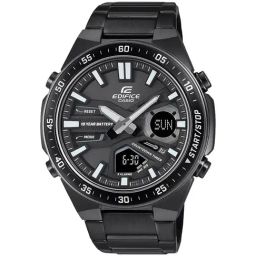 Casio EDifice EFV-C110DC-1ADF Black Ana-Digi Dial Black Stainless Steel Band Men's Watch ED601-picture-20