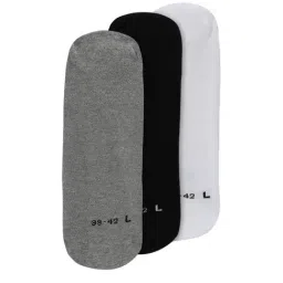 Puma Grey,White & Black Footie Large Socks - Pack of 3 image 2