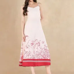 RAREISM Beige Cotton Blend Printed Sleeveless Dress-image-86