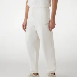 Guess White Cotton Regular Fit Solid Trackpant-image-6