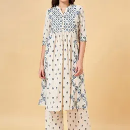 Rangmanch by Pantaloons White Printed A Line Kurta-picture-19