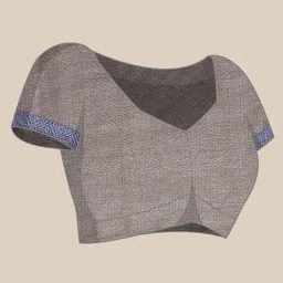 Blissta Green & Blue Woven Saree With Unstitched Blouse image 4