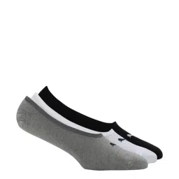 Puma Grey,White & Black Footie Large Socks - Pack of 3 image 3