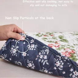 HOMETHREADS Green & White Printed Sofa Cover image 5