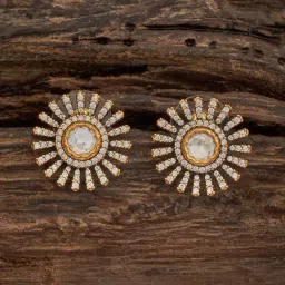 Kushal's Fashion Jewellery White Victorian Polished Kundan Earring for Women-image-28