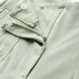 ZASTRAA Pastel Green Solid Trousers image 4