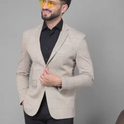 Crimsoune Club Grey Slim Fit Checks Blazer-picture-26