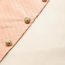 SOJANYA Men Beige Thread Work Straight Kurta Churidar with Nehru Jacket image 4