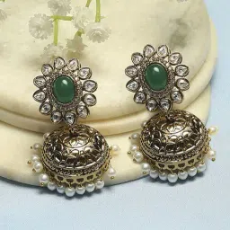 Biba Golden Green Earrings for Women-picture-21