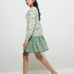 Bombay Paisley by Westside Sage Ikat Design Cotton A-Line Dress image 3