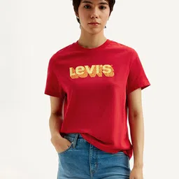 Levis Brand Logo Printed Pure Cotton T-shirt-picture-32