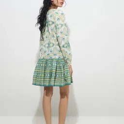 Bombay Paisley by Westside Sage Ikat Design Cotton A-Line Dress image 2
