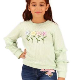 Cutecumber Girls Green Embellished Sweatshirts-picture-38