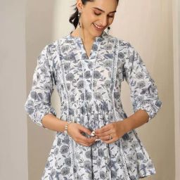 Libas Grey Floral Kurti-picture-16