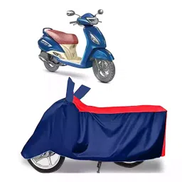 Auto Pearl Two Wheeler Cover with Bag for TVS Jupiter Grande, Red & Blue-picture-15