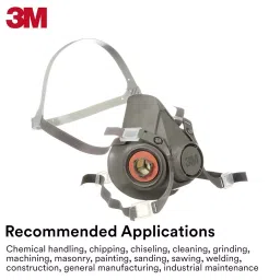 3M Half Facepiece Reusable Respirator Meduim Size Grey Thermoplastic Elastomer (TPE) for Fighting & Rescue Operations Use, 6200 (Pack of 1 Pcs) image 5