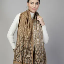 Mafadeny Camel Regular Fit Printed Stole-picture-48