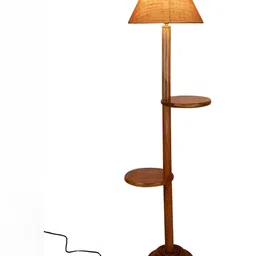 Devansh Beige Conical Wooden Floor Lamp image 3