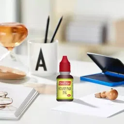 Soni Office Mate 15 ml Stamp Pad Refill Ink Quick Dry Smudge Free Long Lasting for School, Office, Craft & DIY, Multicolor (Pack of 4) image 3