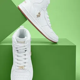 U.S. Polo Assn. Women's Off White Ankle High Sneakers-picture-14