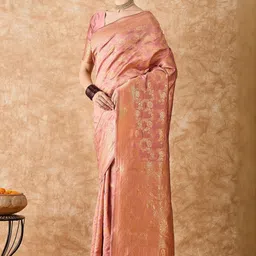 Desi Fusion Woven Design Zari Heavy Work Saree image 4