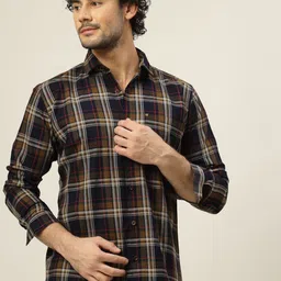 JADEBERRY Men Classic Slim Fit Tartan Checks Opaque Checked Casual Shirt-image-32