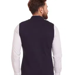 Hypernation Dark Blue Slim Fit Waistcoat image 2