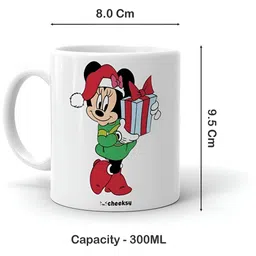 Mr UVD White & Green Cartoon Characters Printed Ceramic Glossy Mug 350 ml image 3