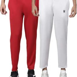 Vimal Jonney Red & White Cotton Lounge Pants - Pack of 2-picture-8