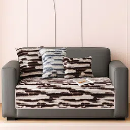 DREAM CARE Brown & Brown Printed 1 Piece Sofa Cover-picture-32