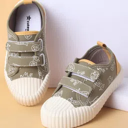 Cute Walk by Babyhug Velcro Closure Shoes with Dino Print - Green-picture-18