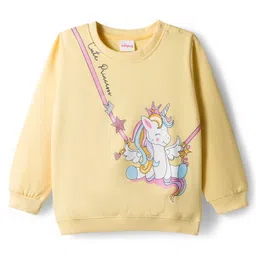 Babyhug Cotton Knit Full Sleeves Sweatshirt with Unicorn Graphics - Yellow-picture-30