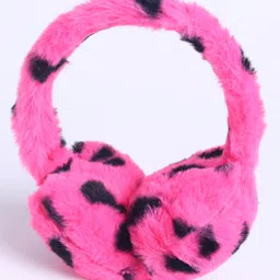 M'andy Woollen Knit Leopard Spots Designed Ear Muffs - Magenta-picture-22
