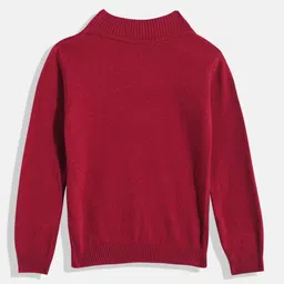 Femea Full Sleeves Solid Skivvy Sweater - Maroon image 3