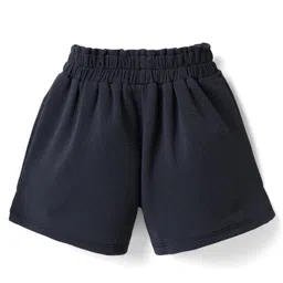 CrayonFlakes Waffle Knit Solid Shorts - Navy Blue image 3
